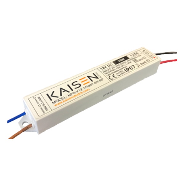 Блок питания для светодиодной ленты Kaisen 15W 12V 0-1,25A -30+40°С IP67 162х28х20 mm