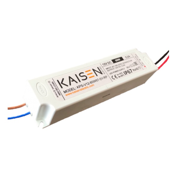 Блок питания для светодиодной ленты Kaisen 60W 12V 0-5A -30+40°С IP67 166х42х34 mm