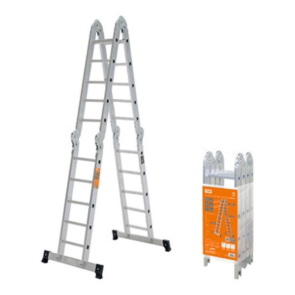 Лестница-трансформер алюминиевая TDM ЛТА4х5, 4 секции по 5 ступеней, h540/260/142 см, 13,2 кг