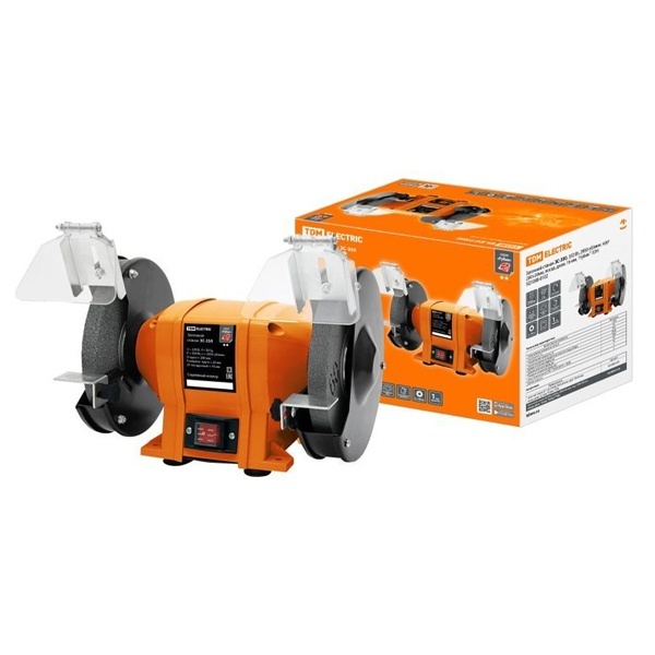 Заточной станок TDM ЗС-350, 350 Вт, 2950 об/мин, круг 200x20 мм, посад. диам. 16 мм, серия Рубин