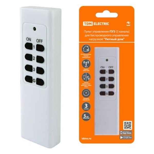 Пульт управления (радиовыключатель) TDM Уютный дом ПУ3 (3 канала) управления нагрузкой