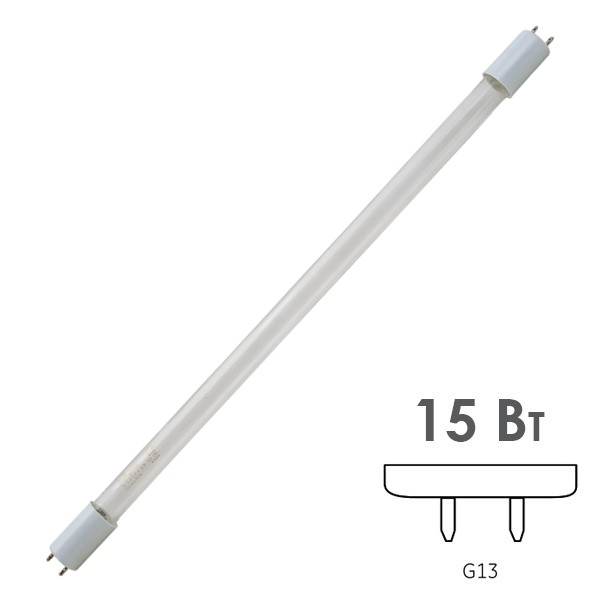 Лампа бактерицидная Navigator 82 325 NTL-T6-15-UVC-G13 15W 254nm L438mm специальная безозоновая
