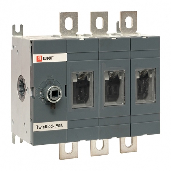 Рубильник EKF PROxima TwinBlock 250A 3P без рукоятки управления (выключатель нагрузки)