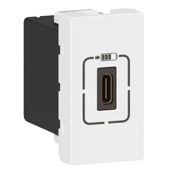 Розетка USB тип С Legrand Mosaic для зарядки 1 модуля белый