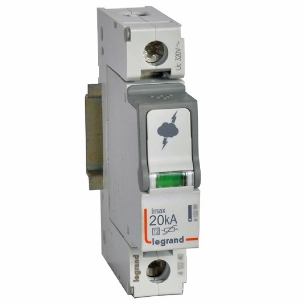Разрядник Legrand 1-полюсный тип Т2 Imax 20 кА 320В 1 модуль