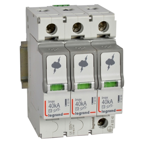 Разрядник Legrand 3P+N тип Т2 Imax 40 кА 255-320В 4 модуля