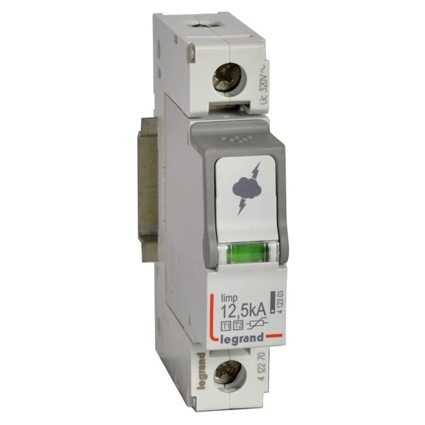 Разрядник Legrand 1-полюсный тип Т1+Т2 Imax 12 кА 320В 1 модуль
