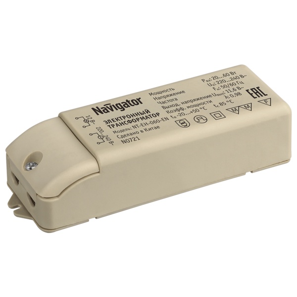 Трансформатор Navigator 94 432 NT-EH-060-EN 60W 220-12V для галогенных ламп