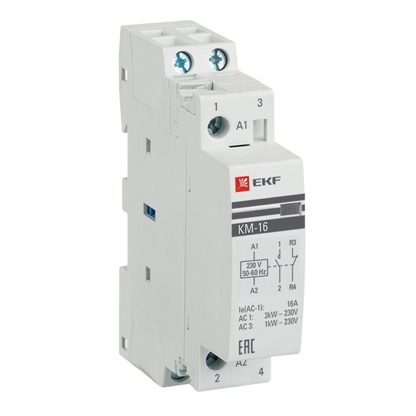 Контактор модульный EKF КМ 16А NO+NC 230В AC 1 модуль