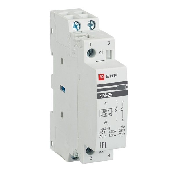 Контактор модульный EKF КМ 25А 2NO 230В AC 1 модуль