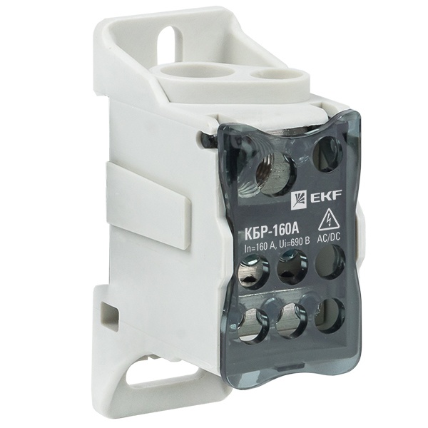 Блок распределительный EKF КБР на DIN-рейку и монтажную панель 160A 8 зажимов