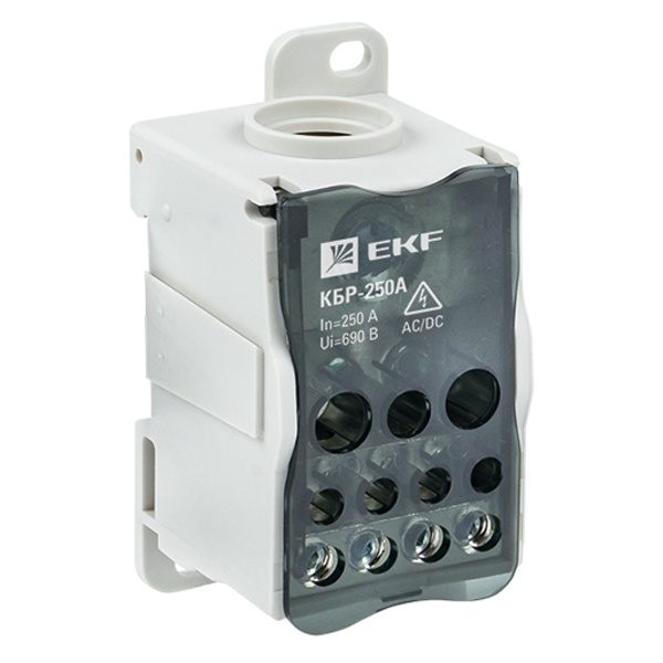 Блок распределительный EKF КБР на DIN-рейку и монтажную панель 250A 12 зажимов