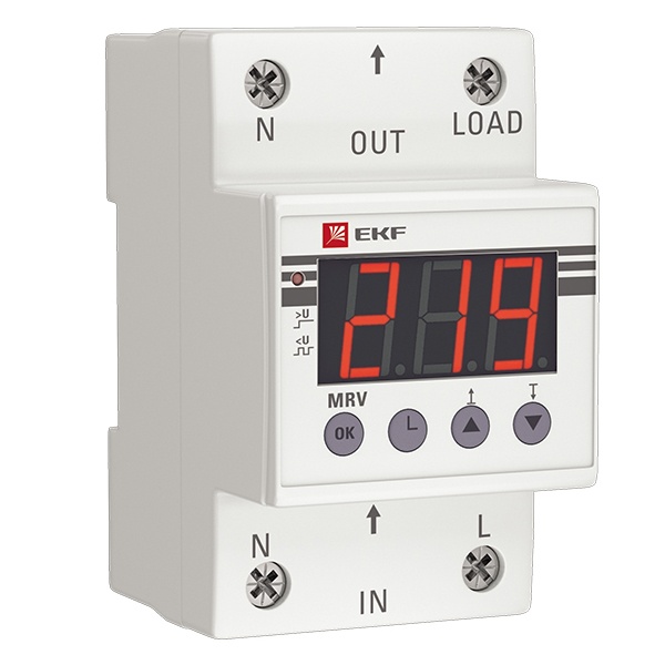 Реле напряжения с дисплеем EKF MRV 50A 1НО 230-300В 50Гц