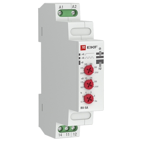 Реле напряжения (параллельное подключение) EKF RV-5A 1НО/НЗ 225-275В 50Гц