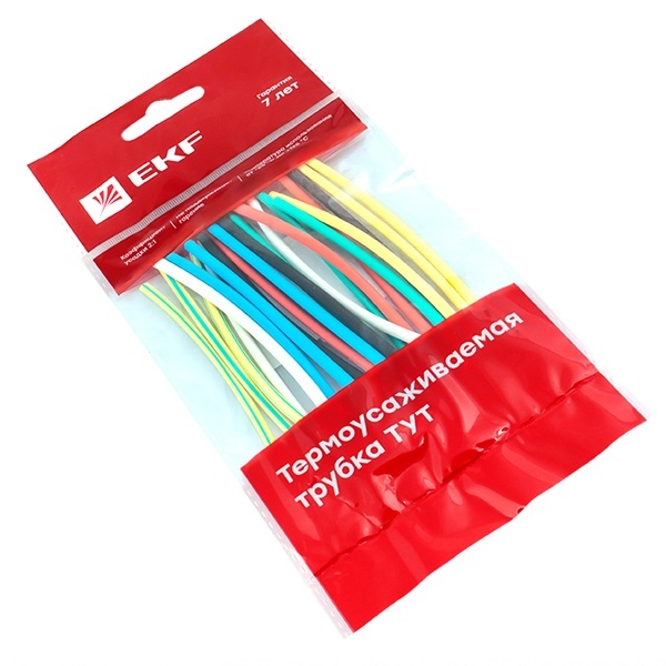 Набор термоусаживаемых трубок EKF (7 цветов по 3шт.) 2/1 100мм