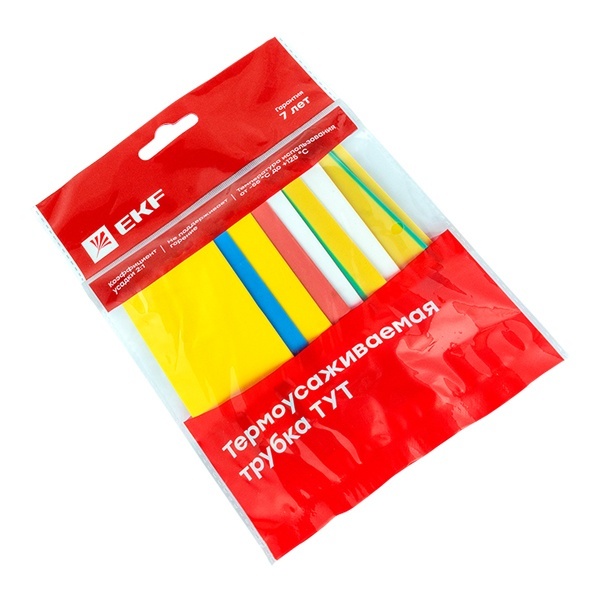 Набор термоусаживаемых трубок EKF (7 цветов по 3шт.) 20/10 100мм