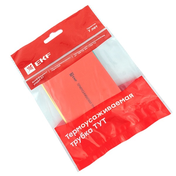 Набор термоусаживаемых трубок EKF (7 цветов по 3шт.) 50/25 100мм