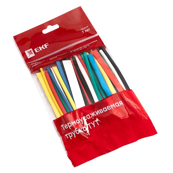 Набор термоусаживаемых трубок EKF (6 цветов по 5шт.) (3/1,5;4/2;5/2,5;6/3;8/4) 100мм