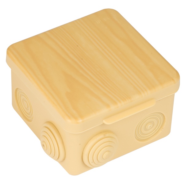 Коробка распаячная EKF PROxima КМР-030-014 с крышкой 100х100х55 мм светлое дерево IP54