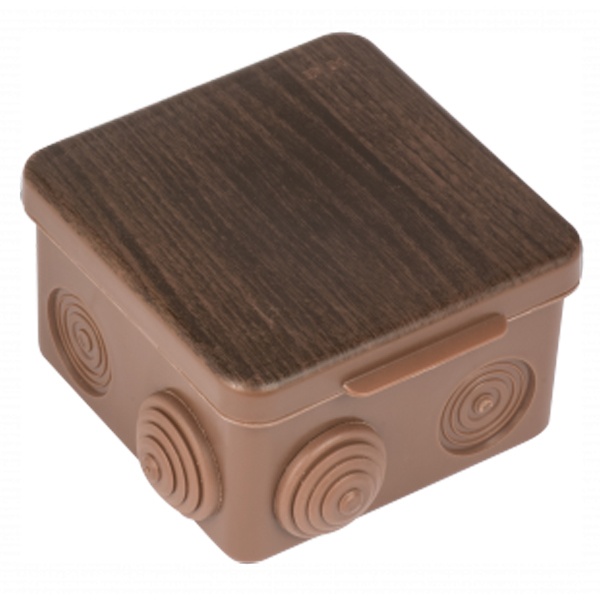 Коробка распаячная EKF PROxima КМР-030-014 с крышкой 100х100х55 мм тёмное дерево IP54