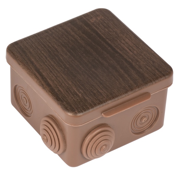 Коробка распаячная EKF PROxima КМР-030-031 с крышкой 80х80х50 мм тёмное дерево IP54