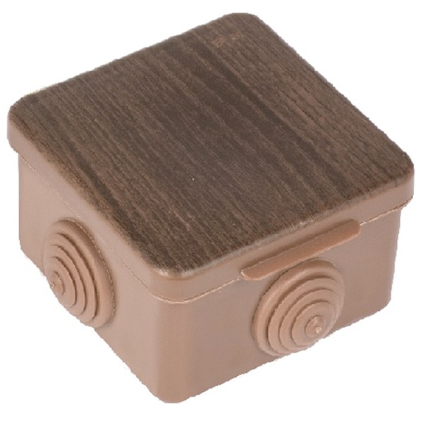 Коробка распаячная EKF PROxima КМР-030-036 с крышкой 65х65х50 мм тёмное дерево IP54