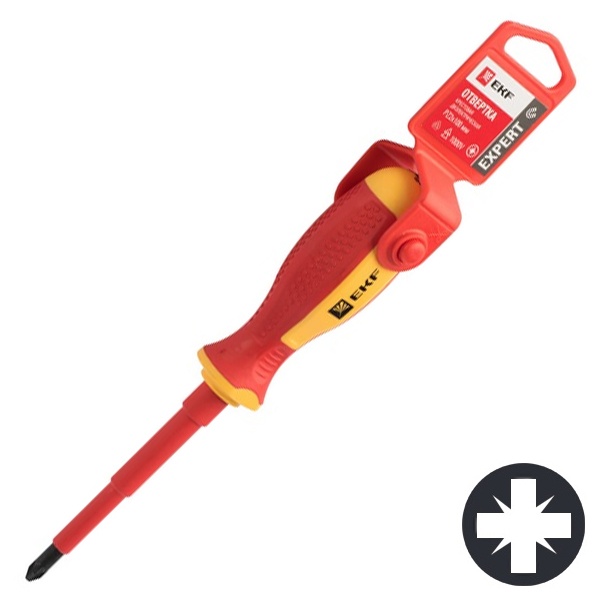 Отвертка диэлектрическая крестовая EKF PROxima Expert PZ2x100 мм VDE 1000В
