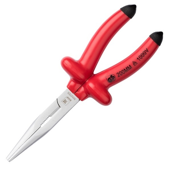 Длинногубцы прямые диэлектрические EKF Basic Master 200 мм VDE 1000В