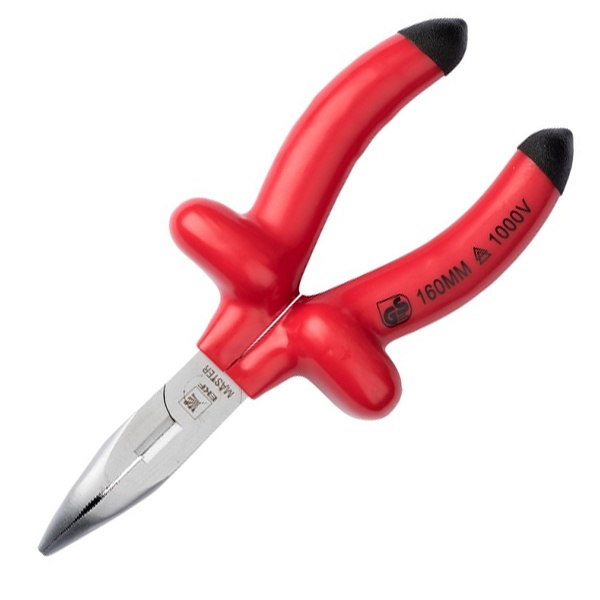 Длинногубцы диэлектрические изогнутые EKF Basic Master 160 мм VDE 1000В