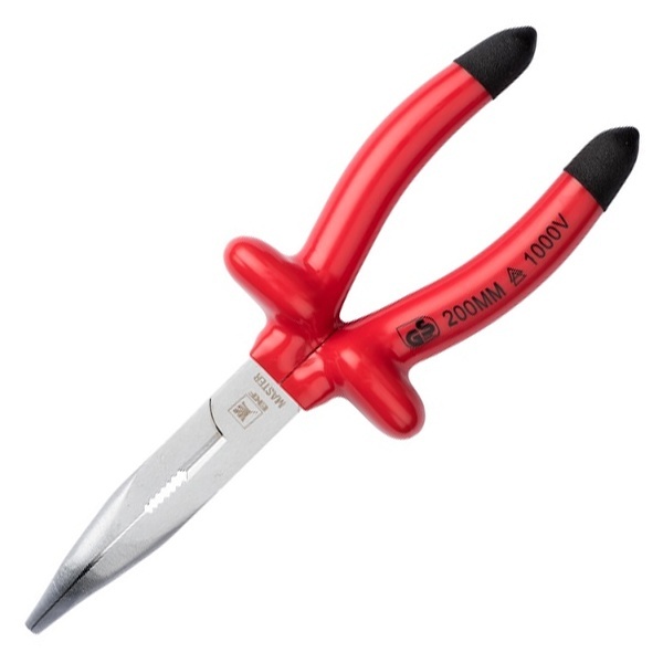 Длинногубцы диэлектрические изогнутые EKF Basic Master 200 мм VDE 1000В