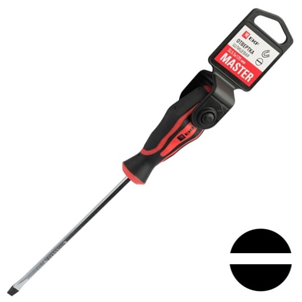 Отвертка плоская EKF шлиц 5,5х1мм Master SL5.5x125 мм Basic