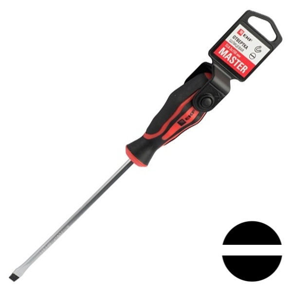 Отвертка плоская EKF шлиц 6,5х1,2мм Master SL6.5x150 мм Basic