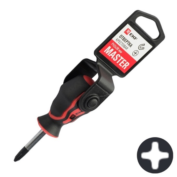 Отвертка крестовая EKF phillips Master PH2x38 мм Basic