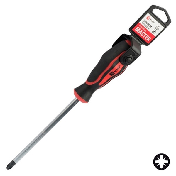 Отвертка EKF крестовая pozidriv Master PZ3x150 мм Basic