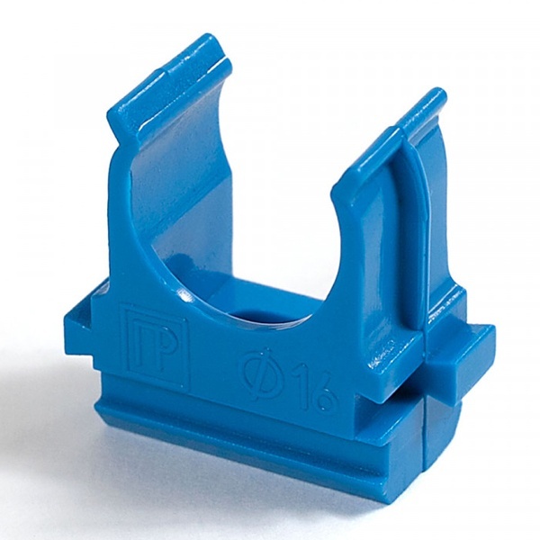 Крепеж-клипса Промрукав для труб под монтажный пистолет d16 [упак.100шт] синяя