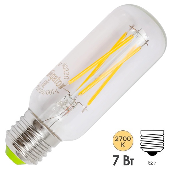 Лампа светодиодная Navigator NLL-F-T39-7-230-2.7K-E27-CL 7W 2700K 230V 800Lm