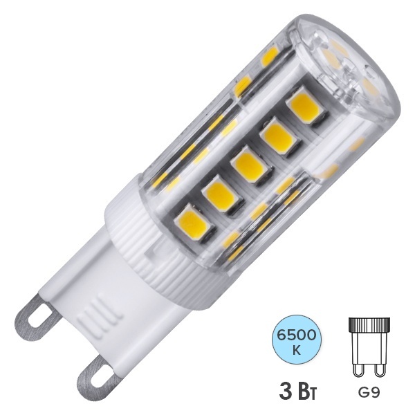 Лампа светодиодная капсула 14 010 NLL-P-G9-3-230-6.5K 3W 6500K 220V поликарбонат дневной свет