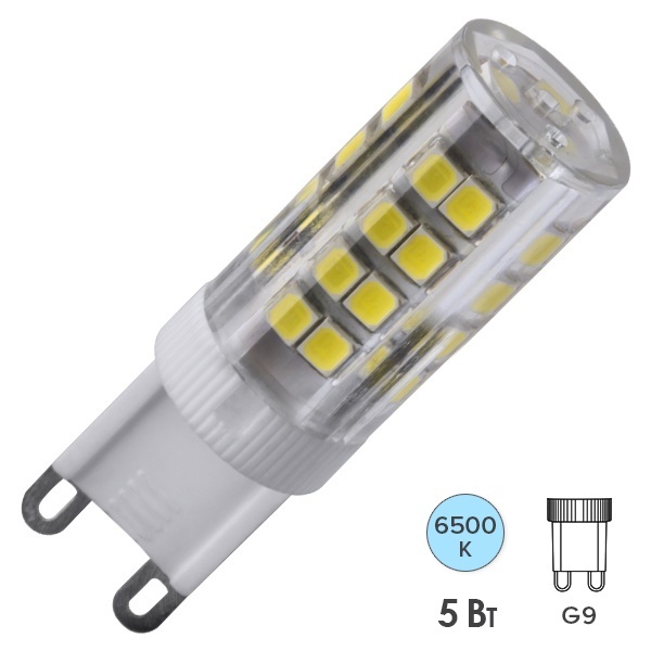 Лампа светодиодная капсула 14 011 NLL-P-G9-5-230-6.5K 5W 6500K 220V поликарбонат дневной свет