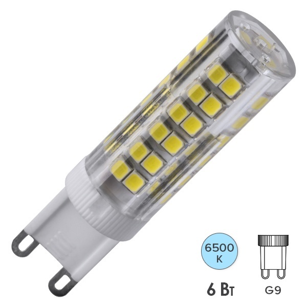 Лампа светодиодная капсула 14 012 NLL-P-G9-6-230-6.5K 6W 6500K 220V поликарбонат дневной свет