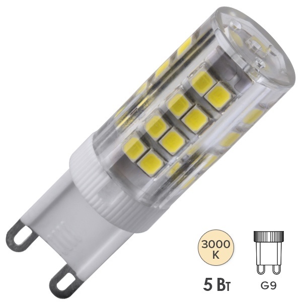 Лампа светодиодная капсула 71 266 NLL-P-G9-5-230-3K 5W 3000K 220V поликарбонат тепло-белый свет