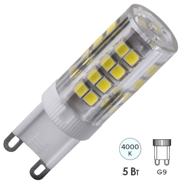 Лампа светодиодная капсула 71 267 NLL-P-G9-5-230-4K 5W 4000K 220V поликарбонат холодный свет
