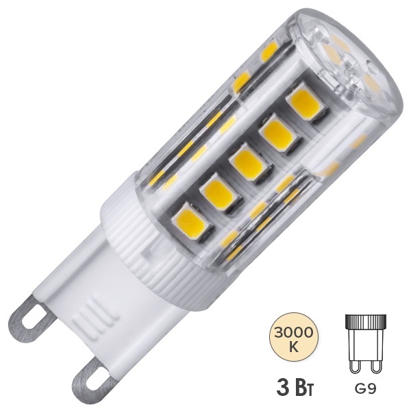 Лампа светодиодная капсула 71 993 NLL-P-G9-3-230-3K 3W 3000K 220V поликарбонат тепло-белый свет