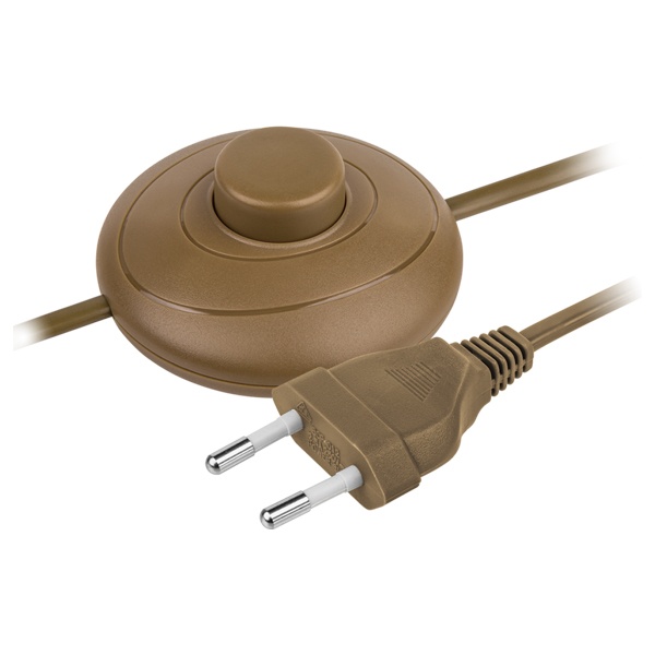 Шнур Navigator 61 718 NPS-FS01-170-2x0.5-BR 1.7м с выкл. коричневый