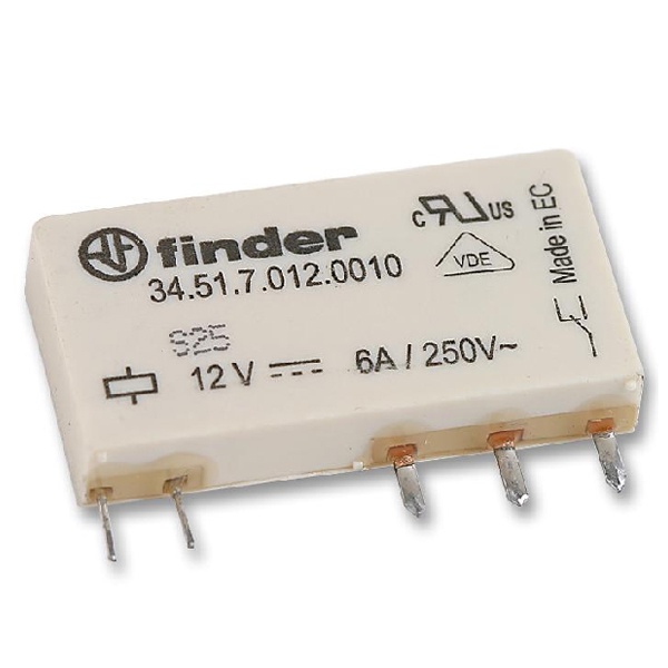 Ультратонкое реле Finder для печатного монтажа 1СО AgNi 6A чувствительная катушка 12В DC