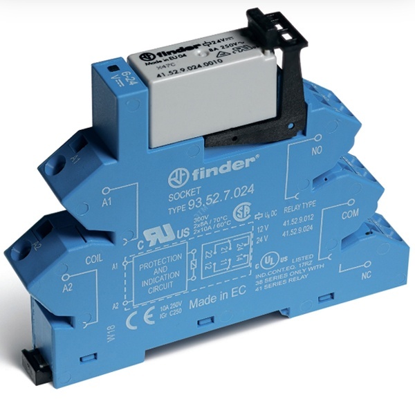 Интерфейсный модуль Finder (41.52.9.024.0010+93.52.7.024) 2CO 8A AgNi чувствительный 24B DC