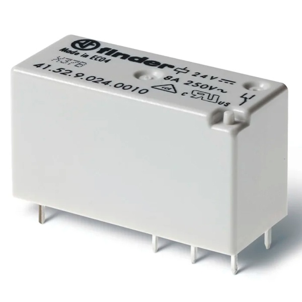 Миниатюрное реле Finder низкопрофильное 2СО 8А 24B DC влагонепроницаемое (RT||)