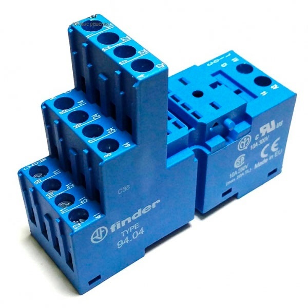 Розетка Finder с винтовыми клеммами (с зажимной клетью) для применения с 55.32/85.02/55.34/85.04