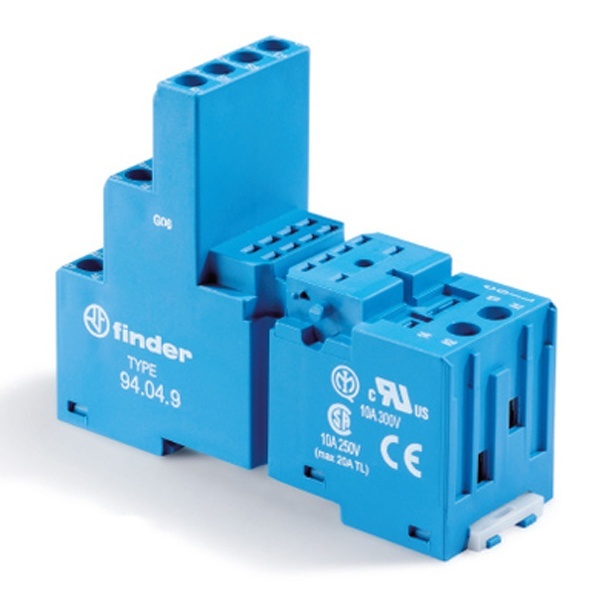 Розетка Finder с винтовыми клеммами (с зажимной клетью) для реле 55.32, 55.34