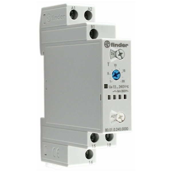 Модульный многофункциональный таймер Finder (AI, DI, SW, BE, CE, DE) 12…240В АС/DC 1CO 16А 0,1с-24ч