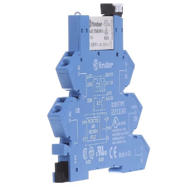 Интерфейсный модуль Finder (34.51.7.060.0010+93.51.0.240) 1CO 6A AgNi 230-240B AC/DC
